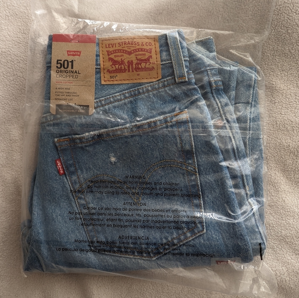 Levi's 501 cropped jeans Athens Break size 28